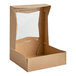 9" x 9" x 2.5" Kraft Bakery Box with Window (25 Pack)