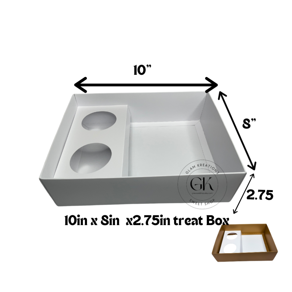 bakery treat box with two cupcake cavities and clear lid for cupcake packaging