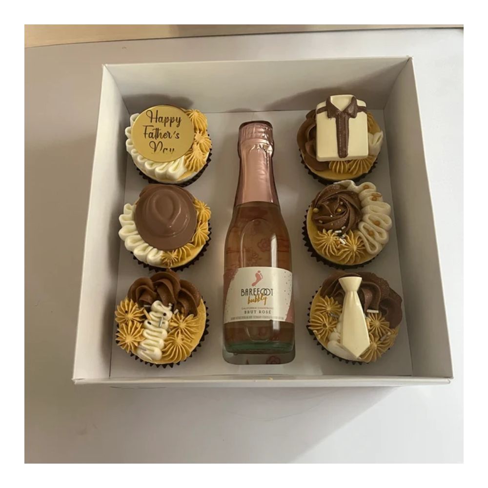 cupcake and drink bottle gift box with clear lid bakery packaging