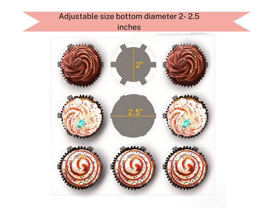 9-Hole Cupcake Boxes with Window and Insert, 9x9x3 Inch, White image 1