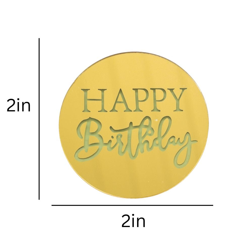 Happy Birthday engraved acrylic disc, Happy Birthday's Day cupcake charm. image 2