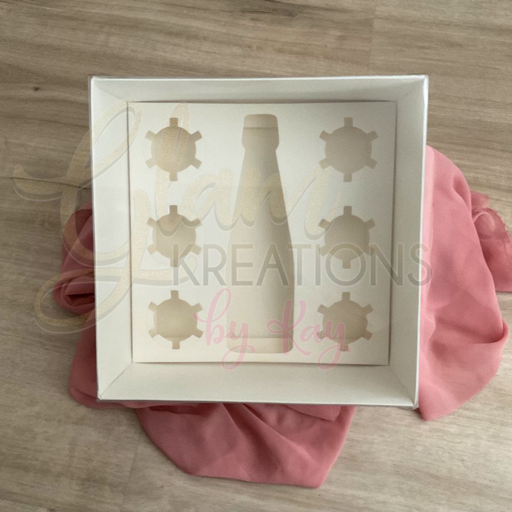 Cupcake & Bottle box Clear Lid 10in x10in x 5in image 2